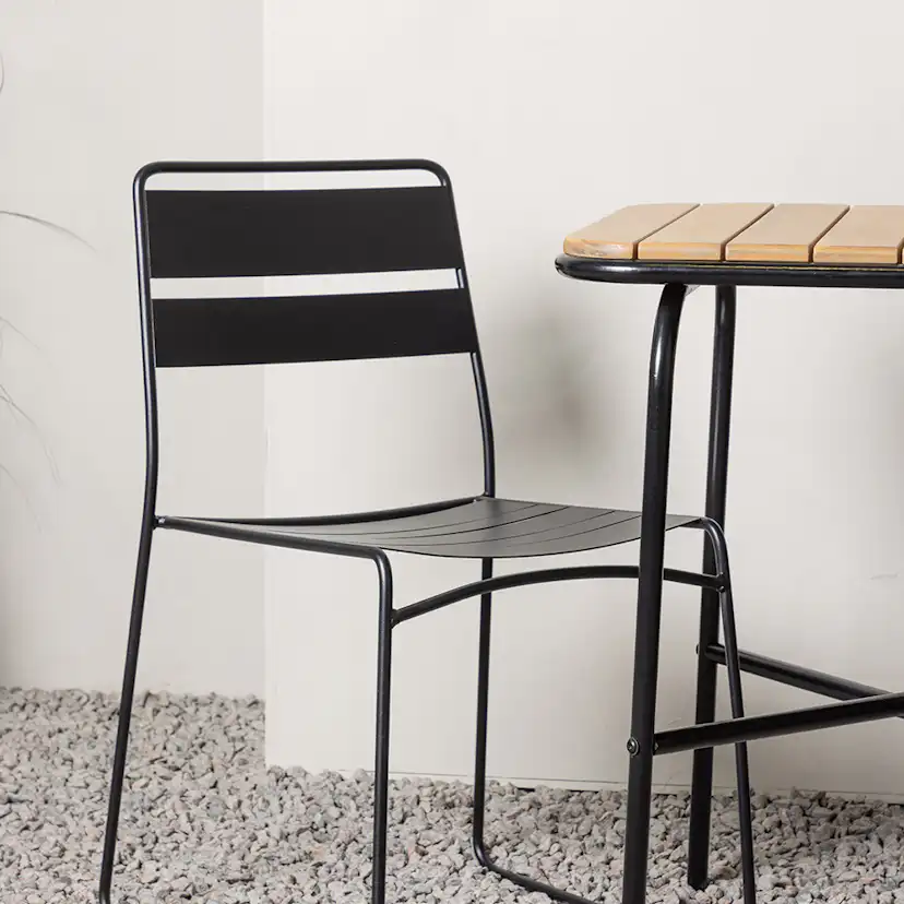 Cafégrupp Venture Home Holmbeck Bord med 2 Lina Trädgårdsstolar Utomhus