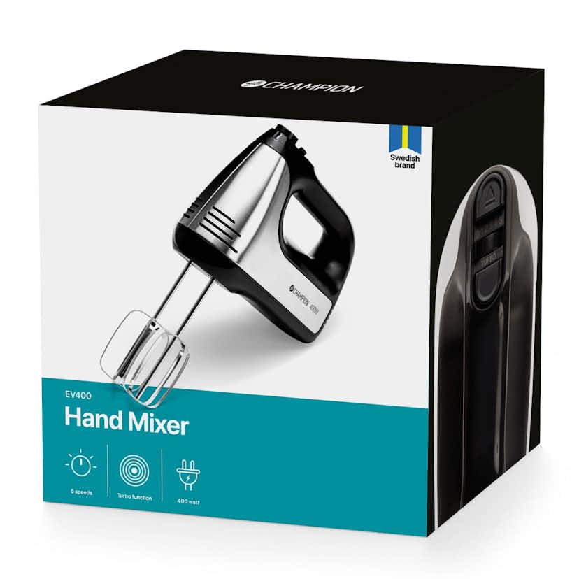 Elvisp Champion 400W 5-hastigheter + Turbo EV400 Svart/Rostfri