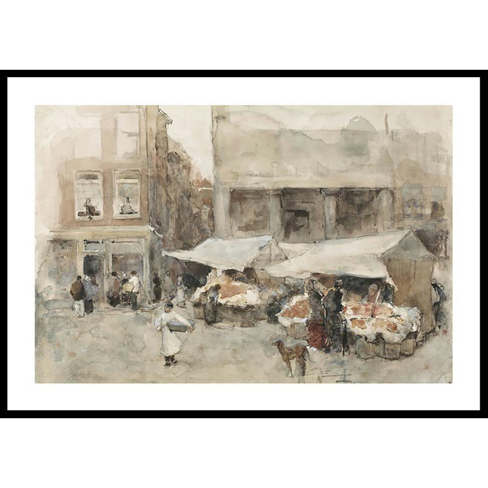 Poster Gallerix Markt Met Bloemenstalletjes By Floris Arntzenius