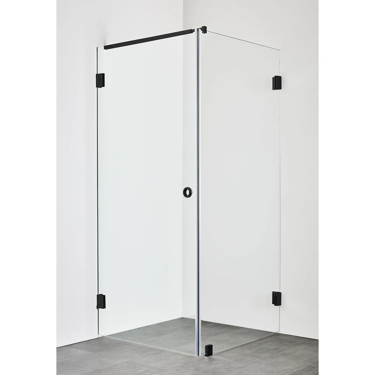 DUSCHHÖRN INFINITY COMBI 80X80 SVART Svart, BxD: 800 (Dörr) x 800 (Vägg) mm