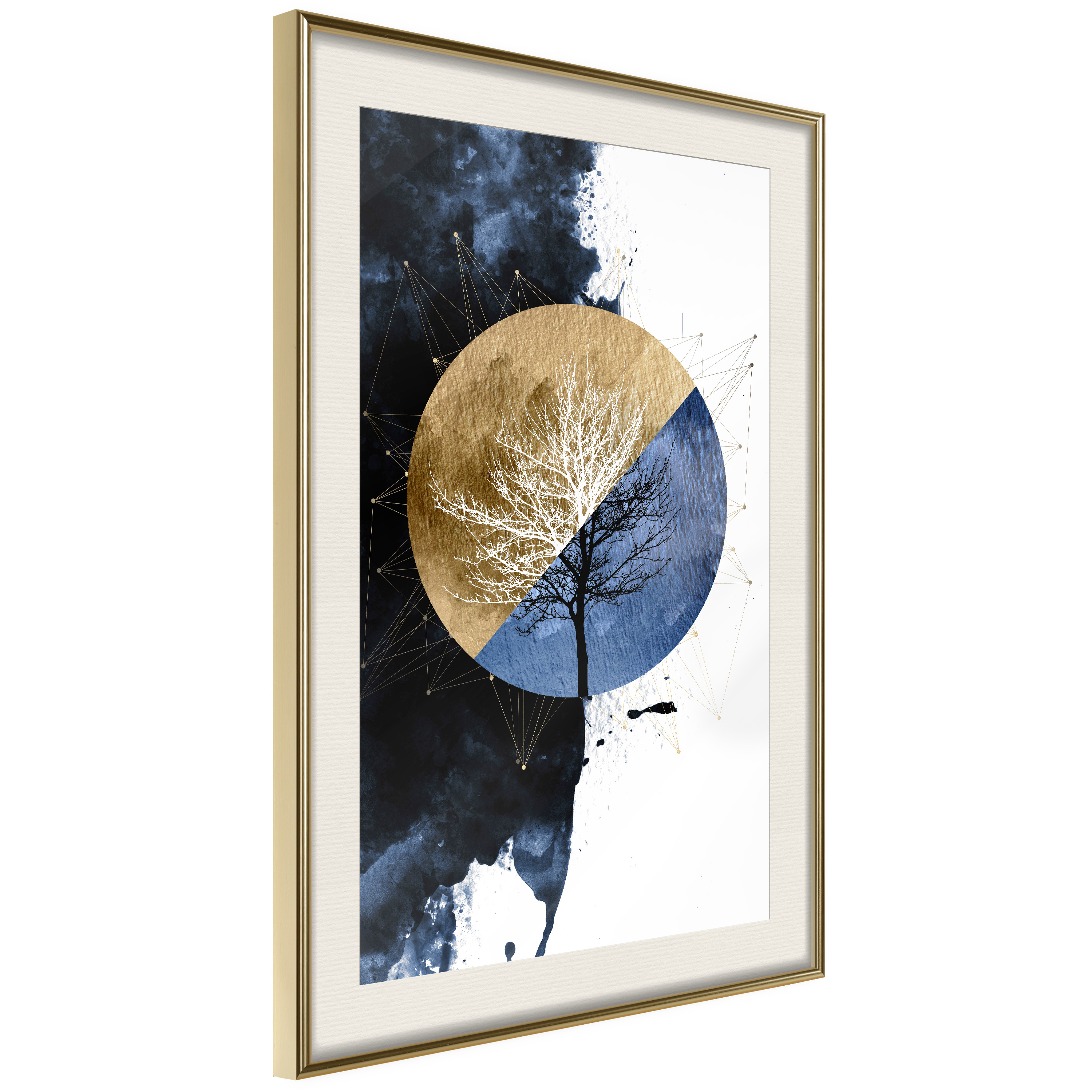 Affisch - Day and Night [Poster] 20x30 Guld ram med passepartout, 20x30 cm