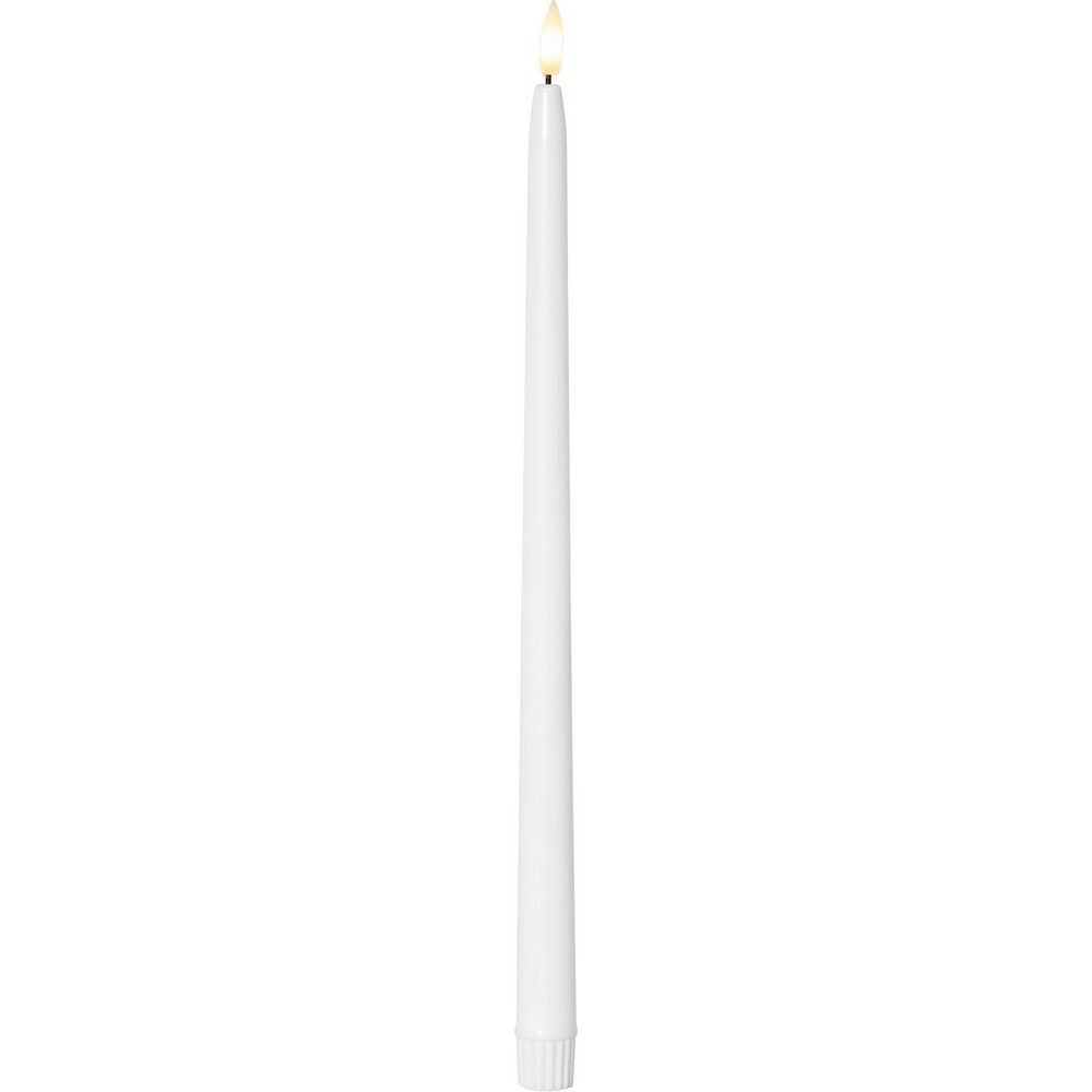 Antikljus Star Trading 2p Flamme Slim38  cm Vit