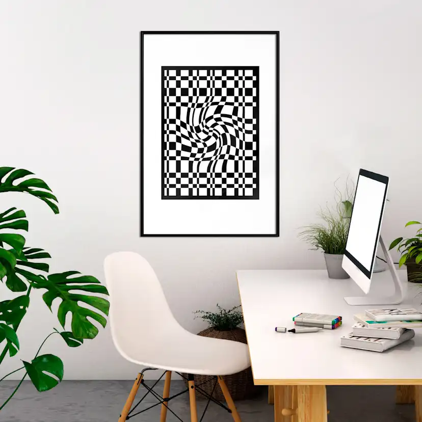 Poster Artgeist Affisch Distorted Chessboard