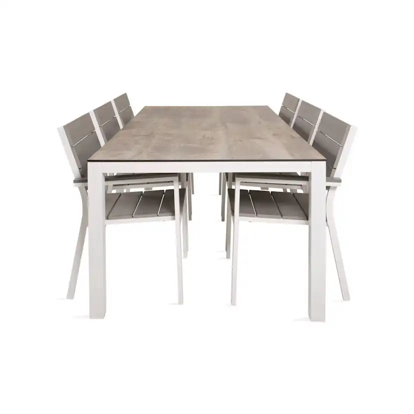 Matgrupp Venture Home Llama Matgrupp Utomhus 205cm med 6 Levels Stapelbara Matstolar