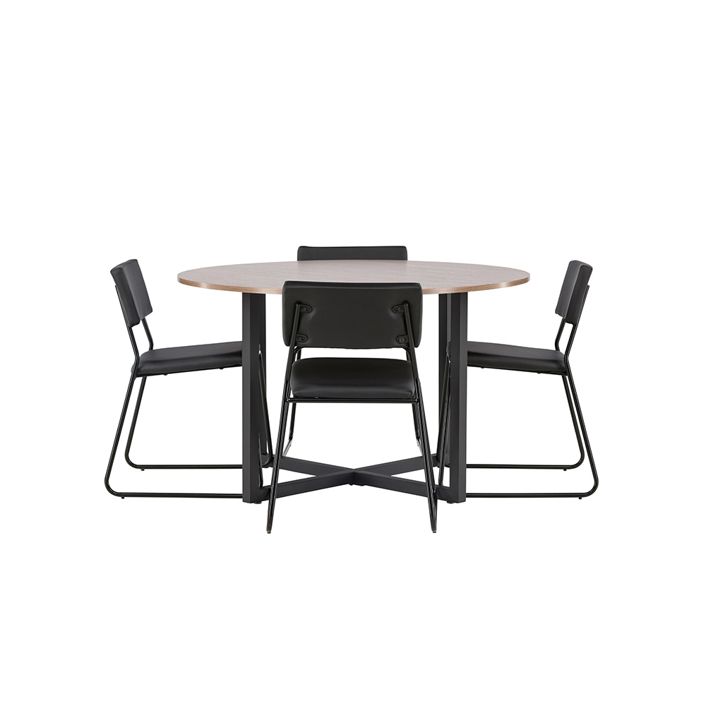 Matgrupp Venture Home Durango Ø 120 cm med 4 Kenth Stolar