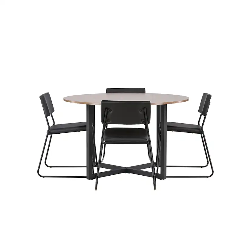 Matgrupp Venture Home Durango Ø 120 cm med 4 Kenth Stolar