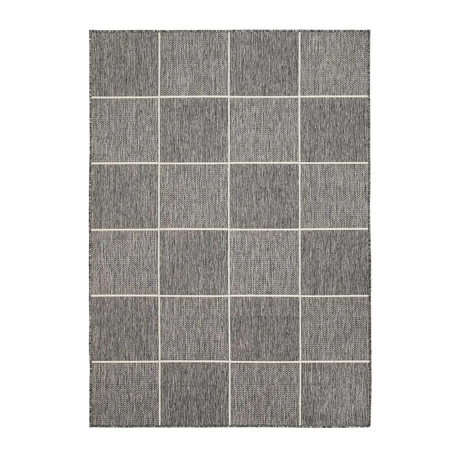 Flatvävd Matta KM Carpets Madrid Square Grå/Svart