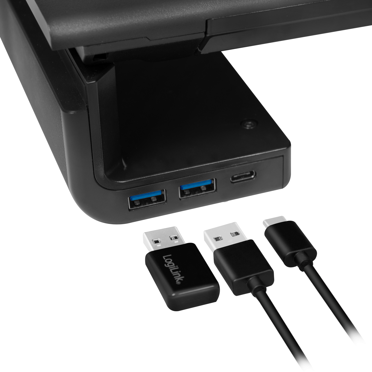 Monitorställ LogiLink 63 cm med USB-hub 3-port