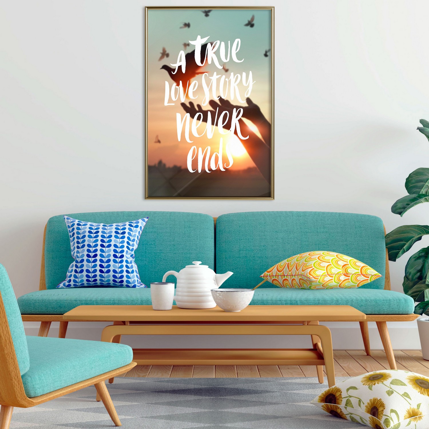Poster Artgeist Affisch A True Love Story Never Ends