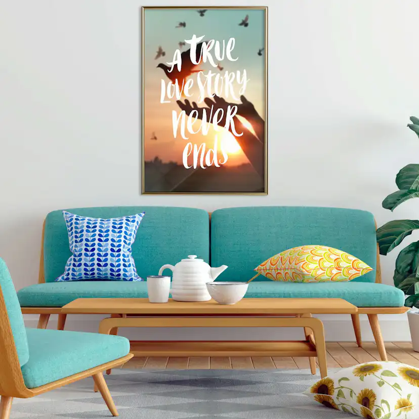 Poster Artgeist Affisch A True Love Story Never Ends