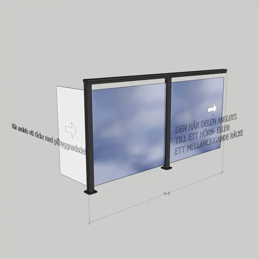 Glasräcke Novoroom Komplett Sektion H-P