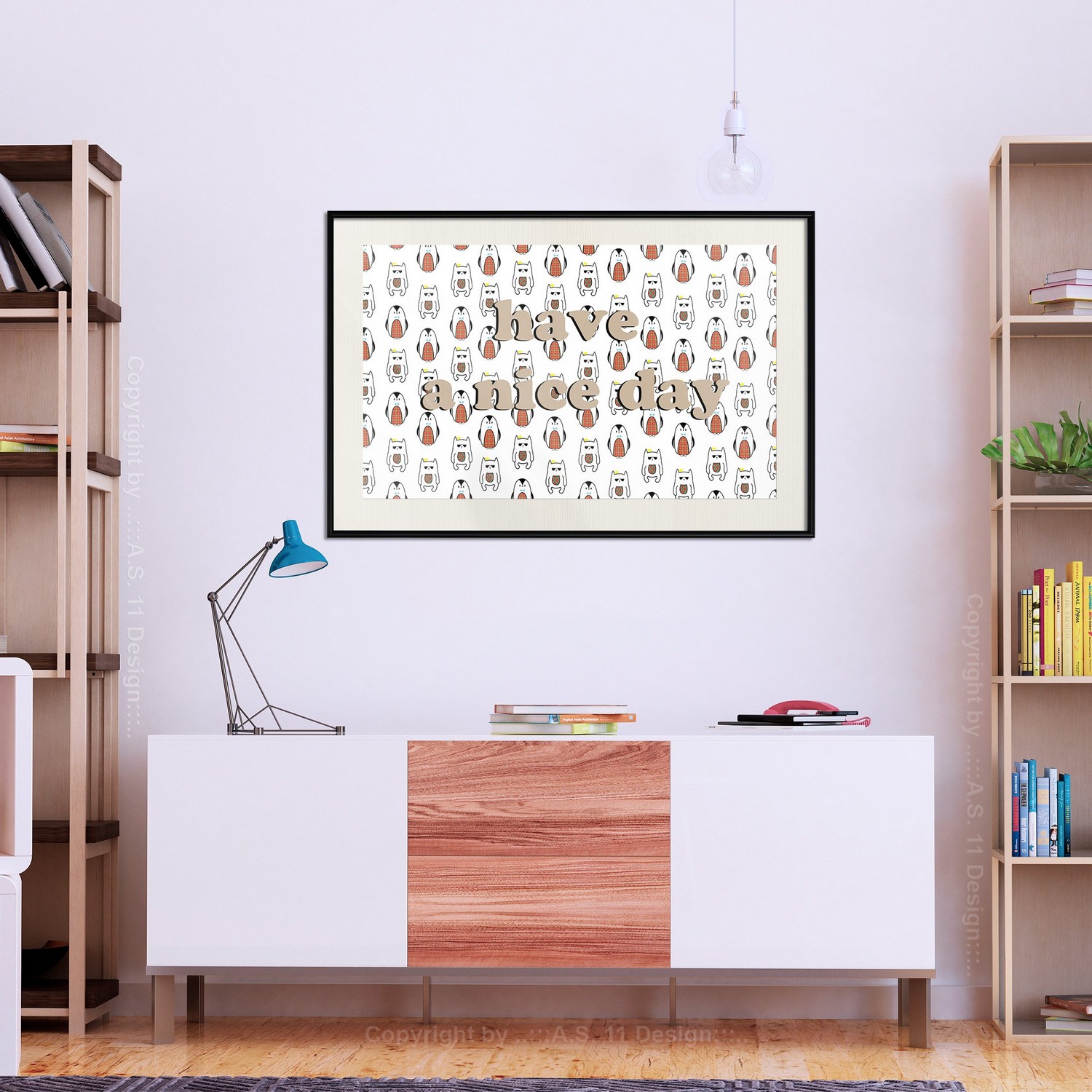 Affisch - Have a Nice Day [Poster] 30x20 Svart ram med passepartout, 30x20 cm