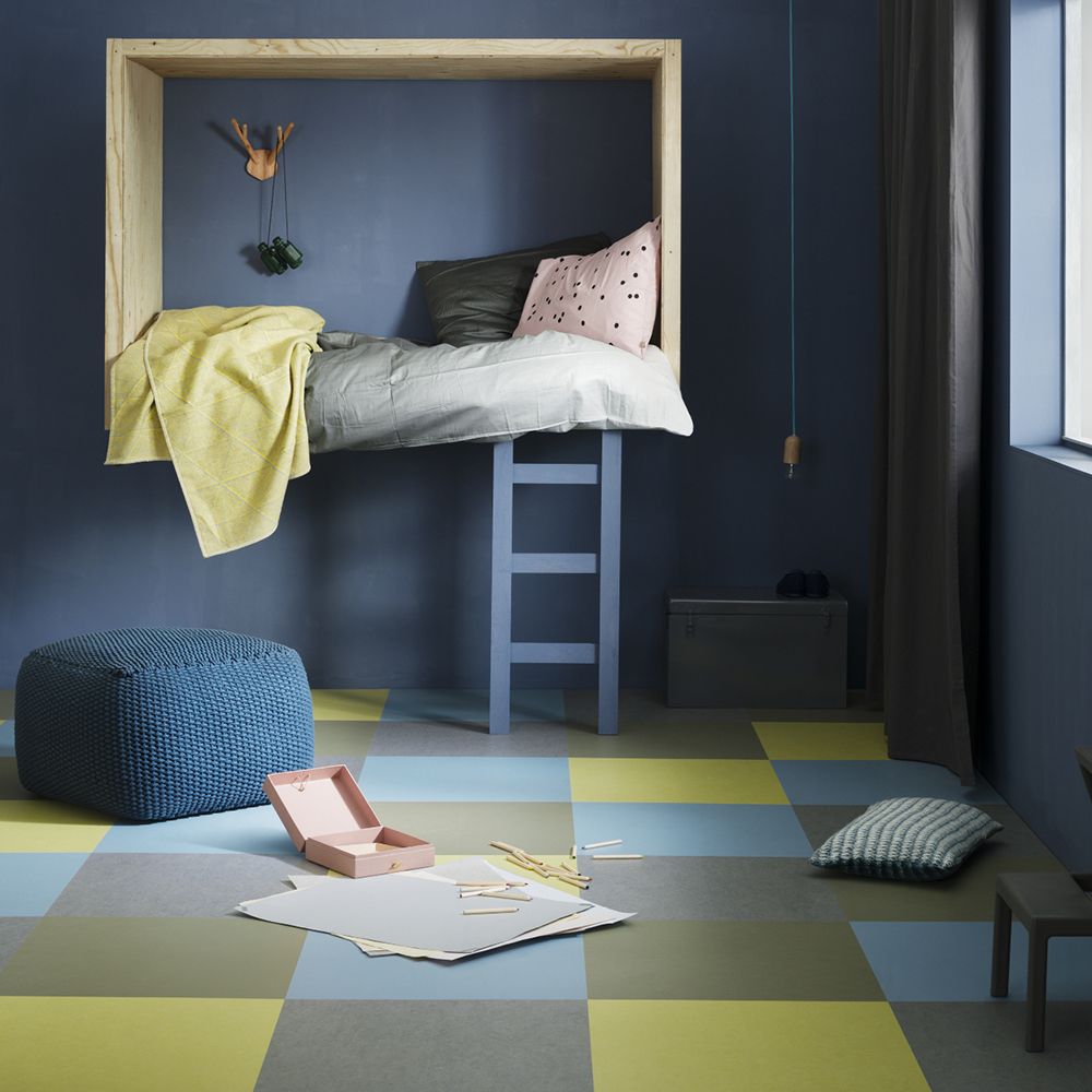 Linoleumgolv Forbo Marmoleum Click Eternity Grå 30x30cm med Klicksystem