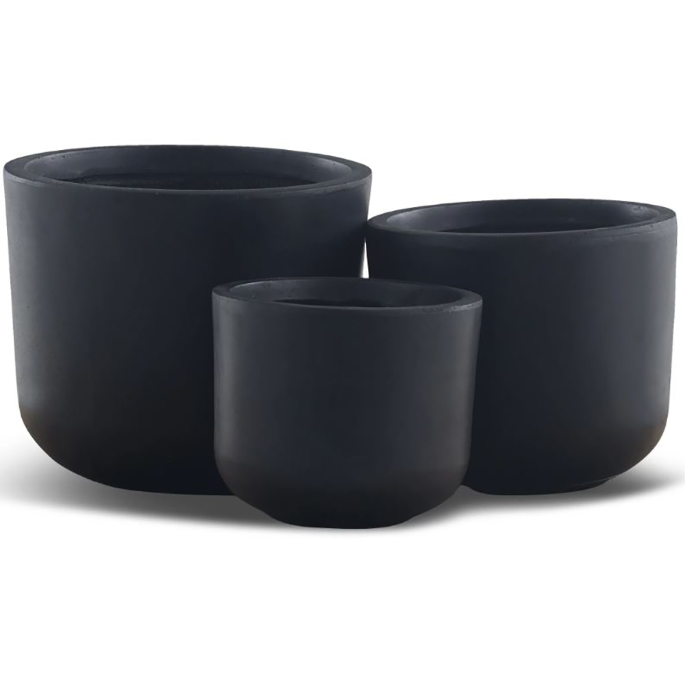 Kruka Lyfco Rund Svart 3-pack