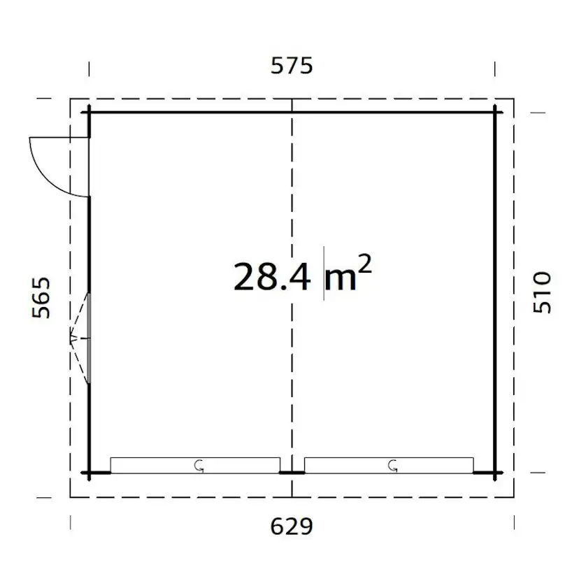 Garage Palmako Roger 28,4 m2 med Takskjutport