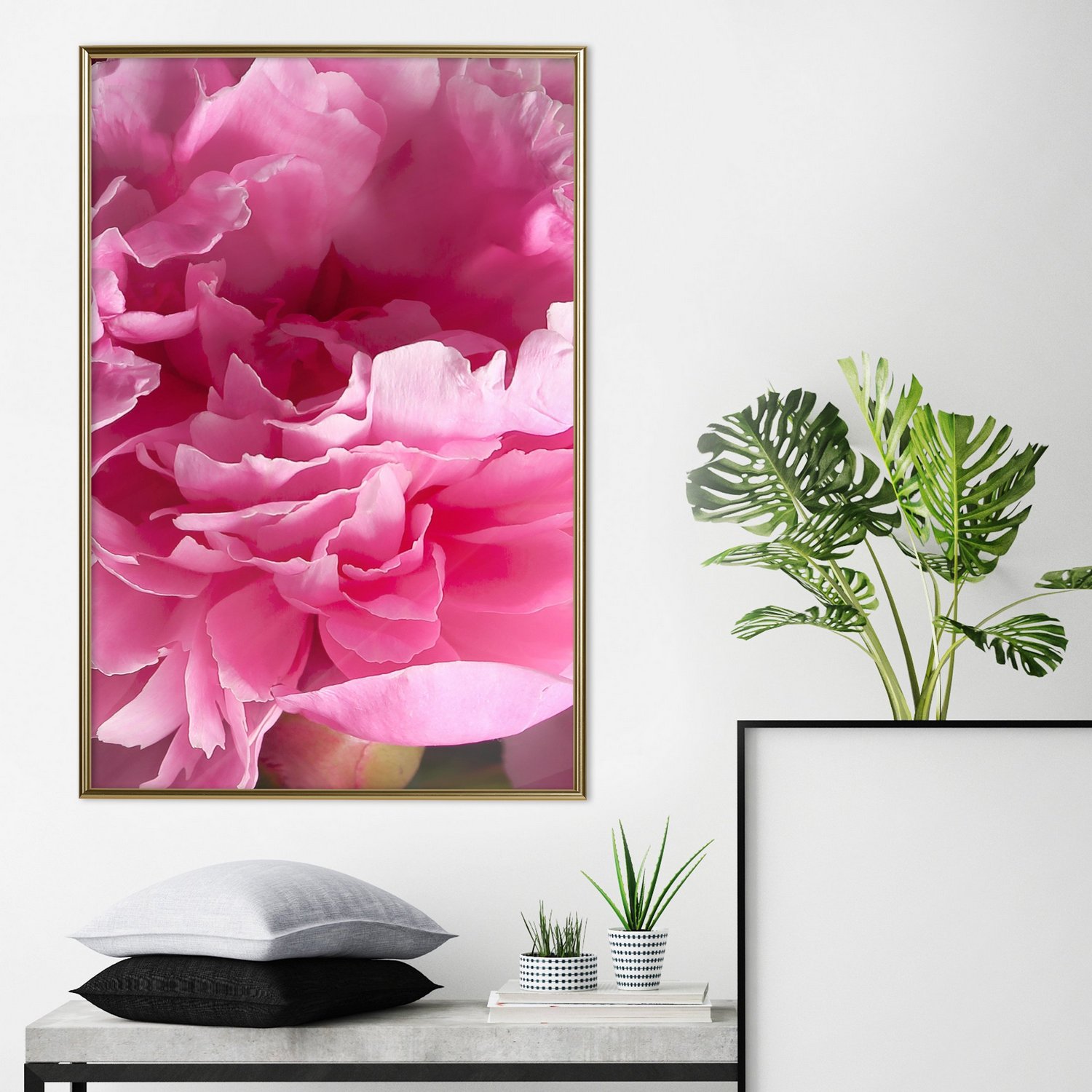 Affisch - Beautiful Peonies [Poster] 20x30 Guld ram, 20x30 cm