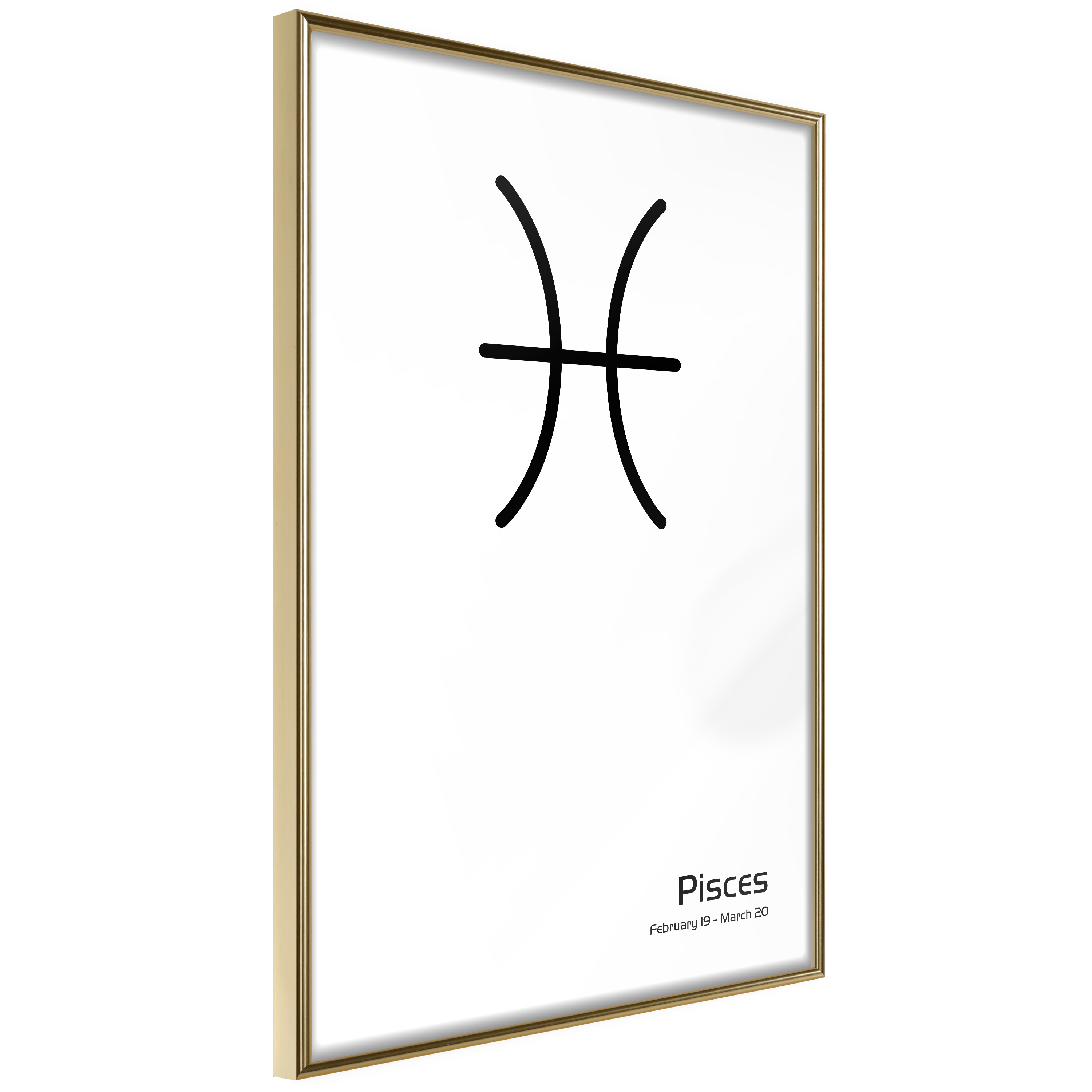 Affisch - Pisces [Poster] 30x45 Guld ram, 30x45 cm