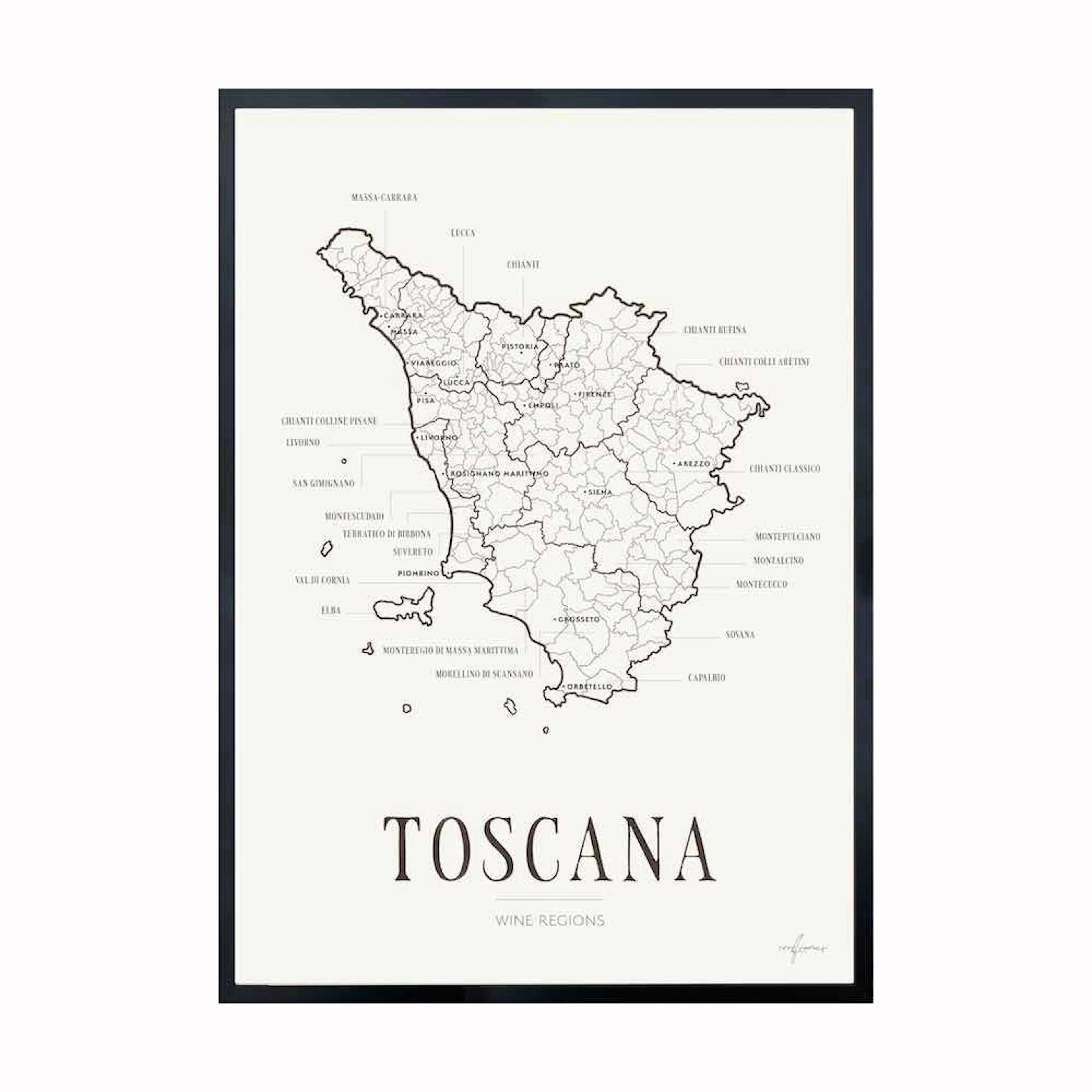 Poster Corkframes Vinkarta Toscana