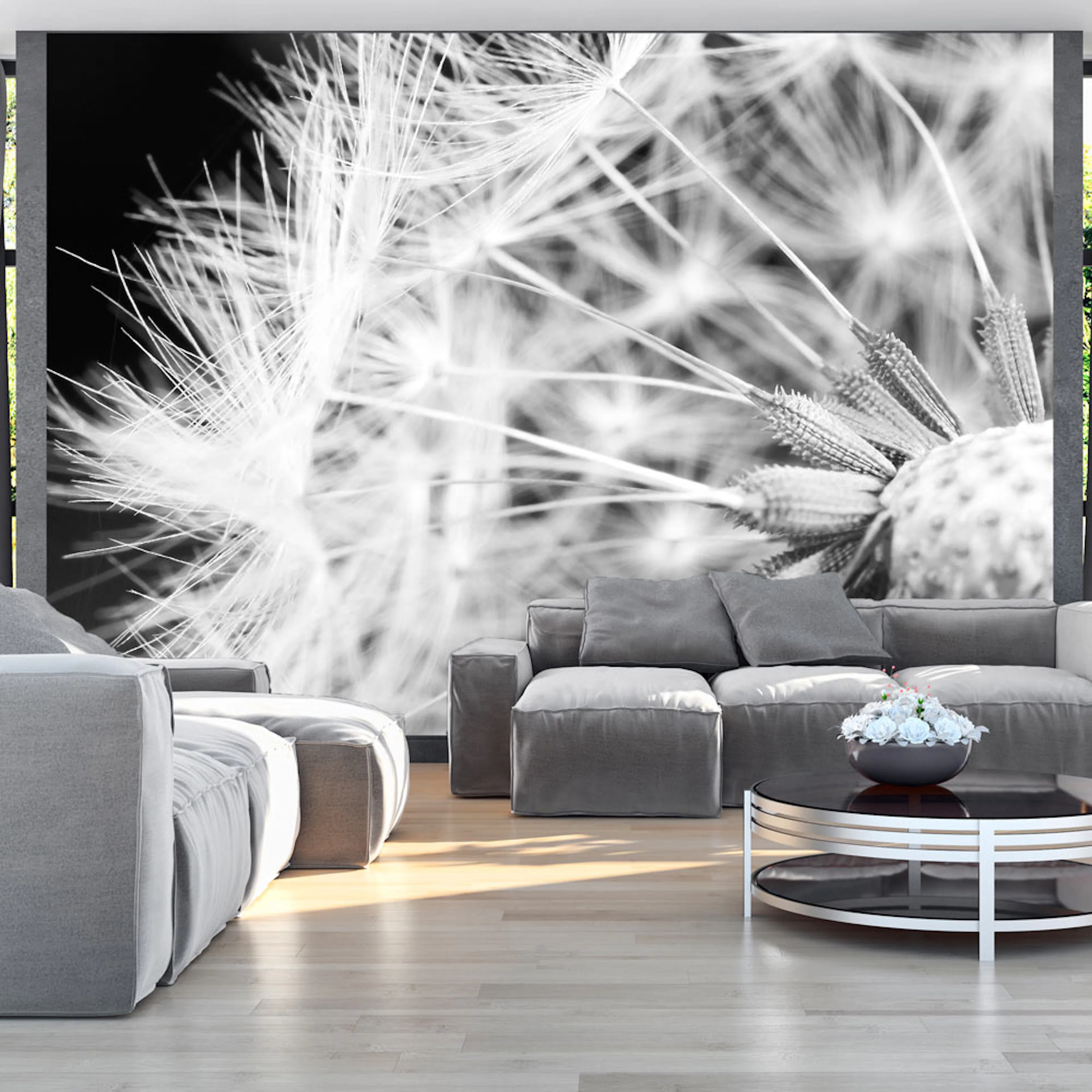 Fototapet Arkiio Black And White Dandelion