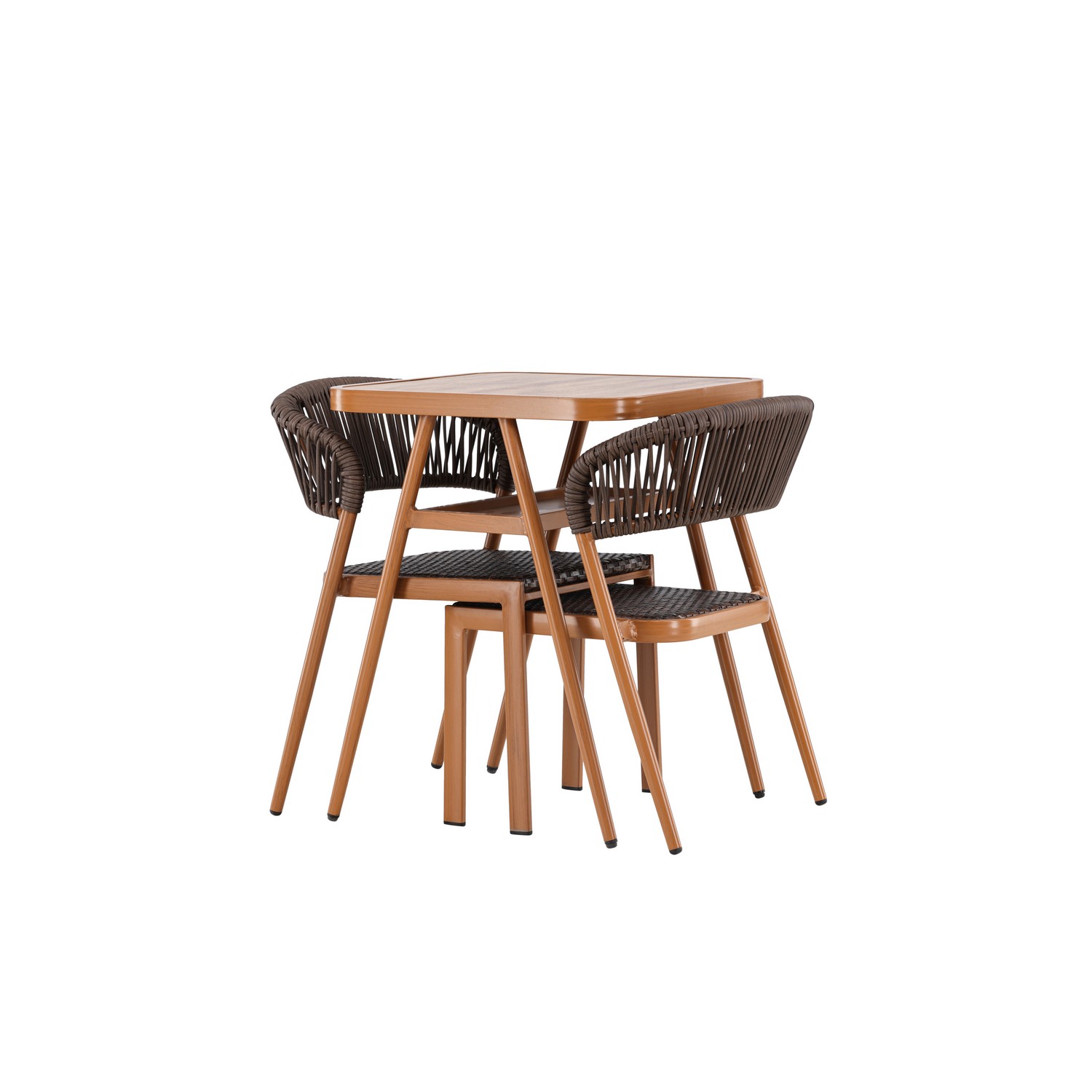 Caféset Venture Home Amadora Trädgårdsgrupp i Brun Aluminium