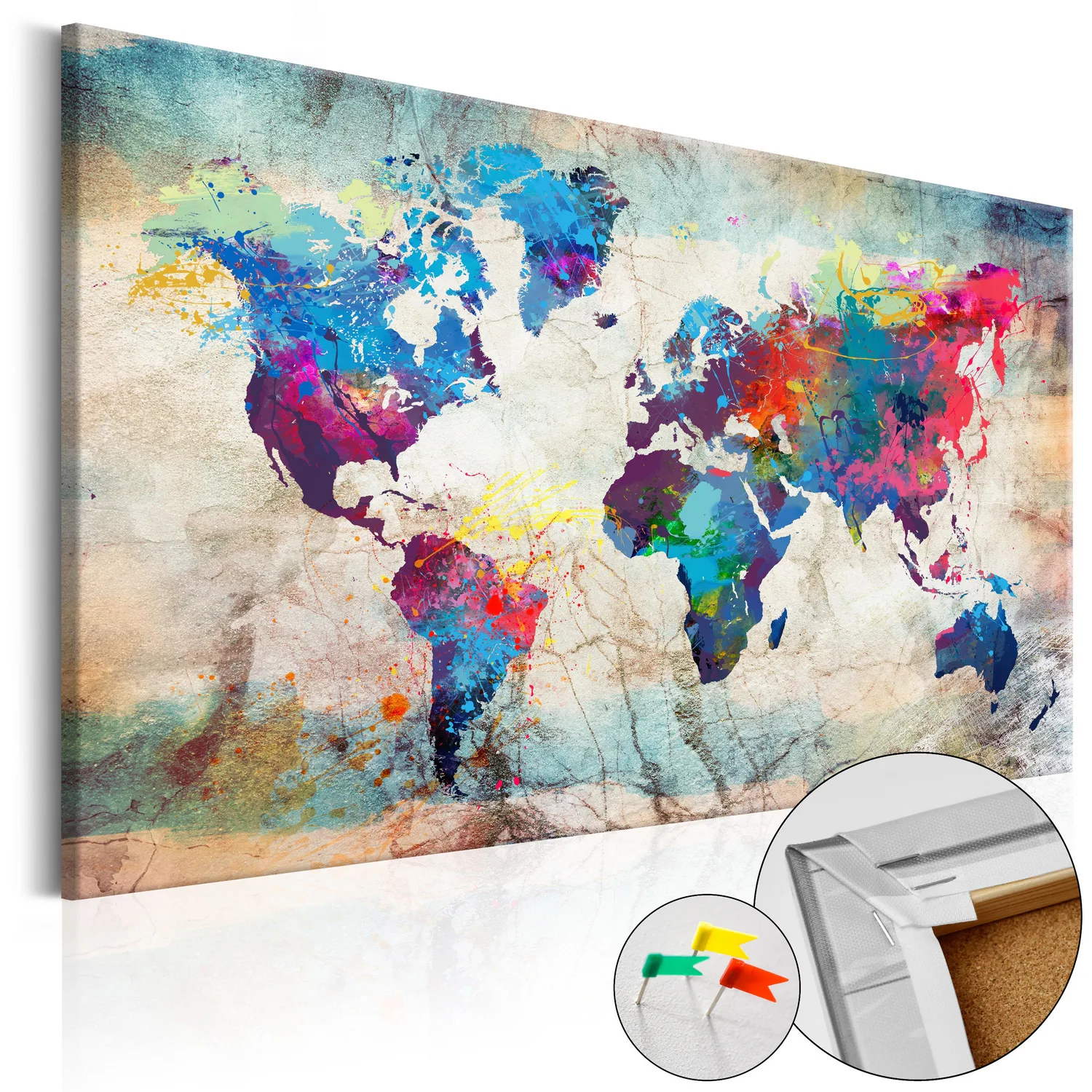 Anslagstavla Arkiio World Map Colourful Madness