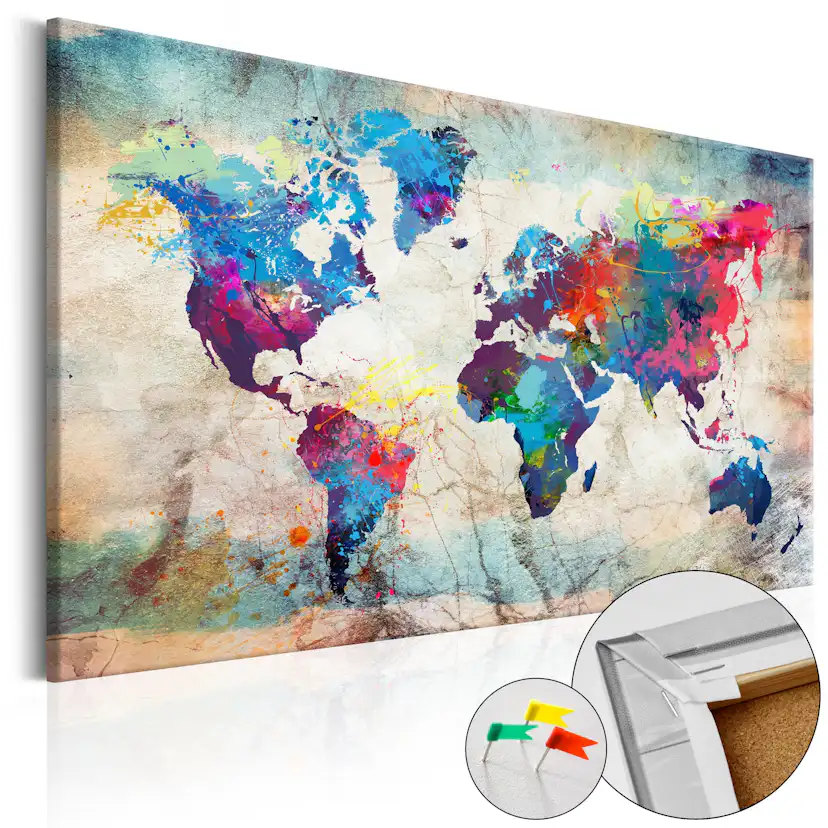 Anslagstavla Arkiio World Map Colourful Madness