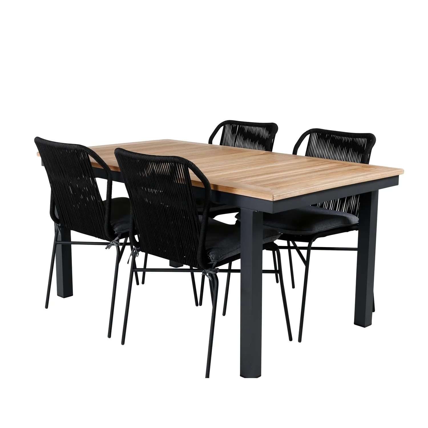 Matgrupp Venture Home Perla med 4 Jefferson Stapelbara Matstolar