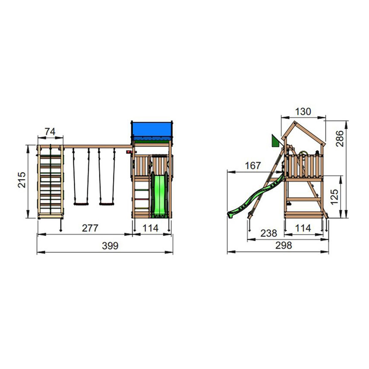 Lektorn Jungle Gym Home Komplett Inkl Climb Modul X'tra och Rutschkana