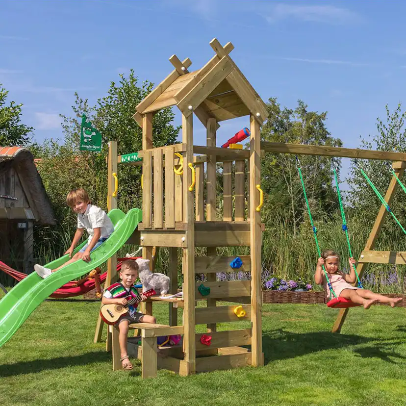 Jungle Gym Teepee lektorn komplett inkl. gungmodul och grön Grön