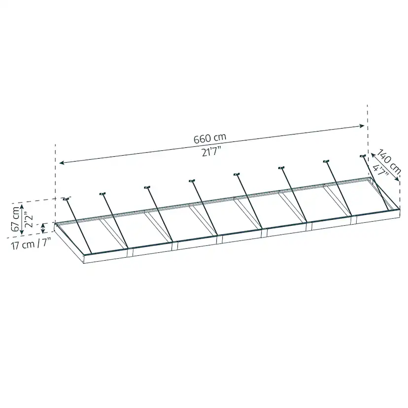 Entrétak Canopia by Palram Sophia XL Grå Klar 1,4 X 7 m