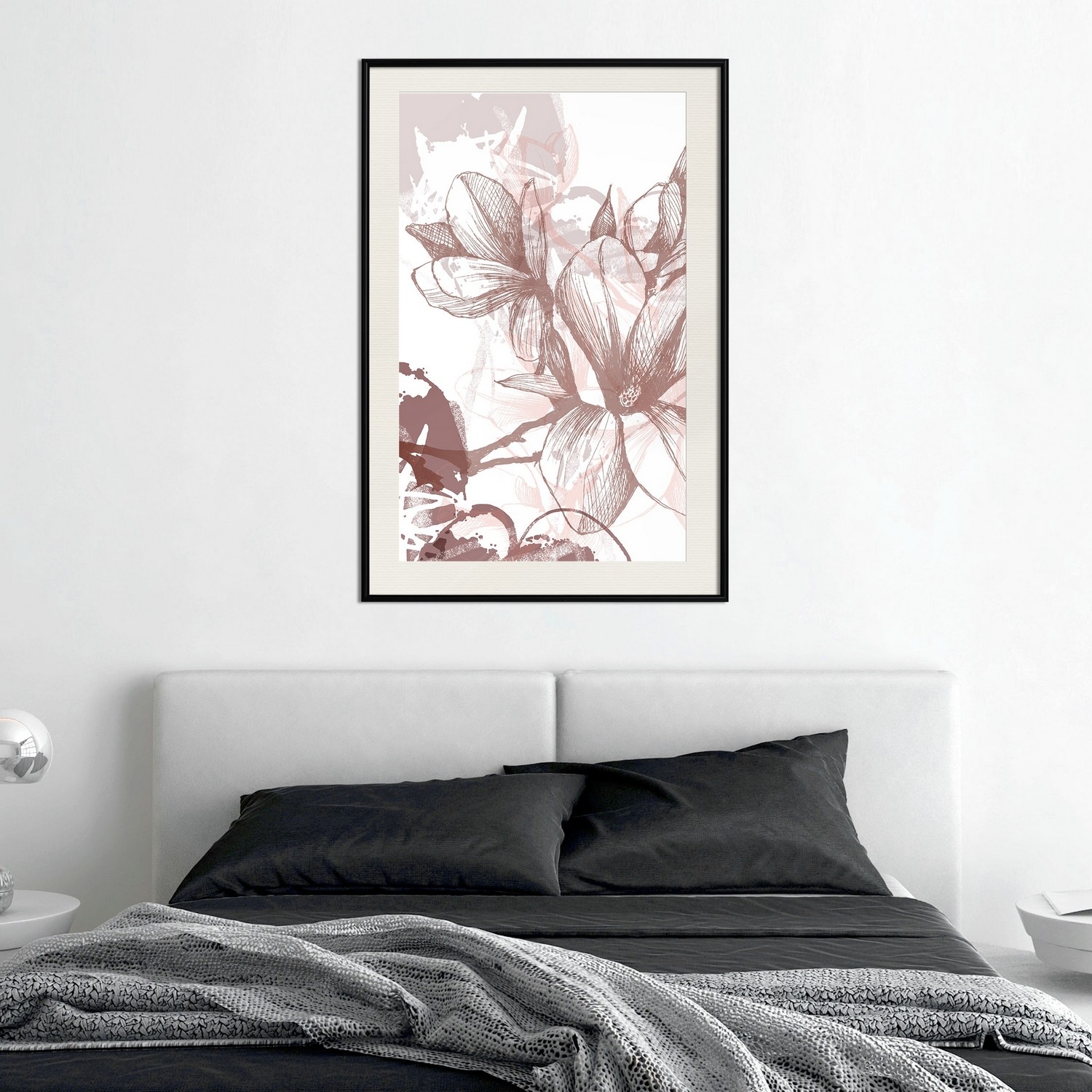 Affisch - Magnolias World [Poster] 40x60 Svart ram med passepartout, 40x60 cm