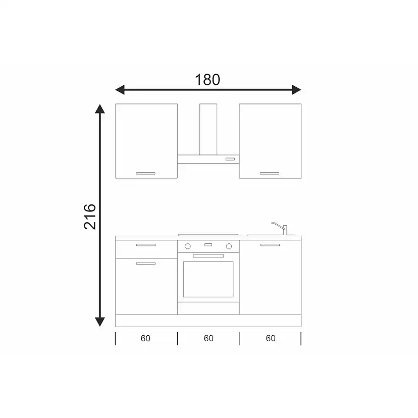 Kök Mimo Alexa 180 cm Utan Vitvaror Förmonterat