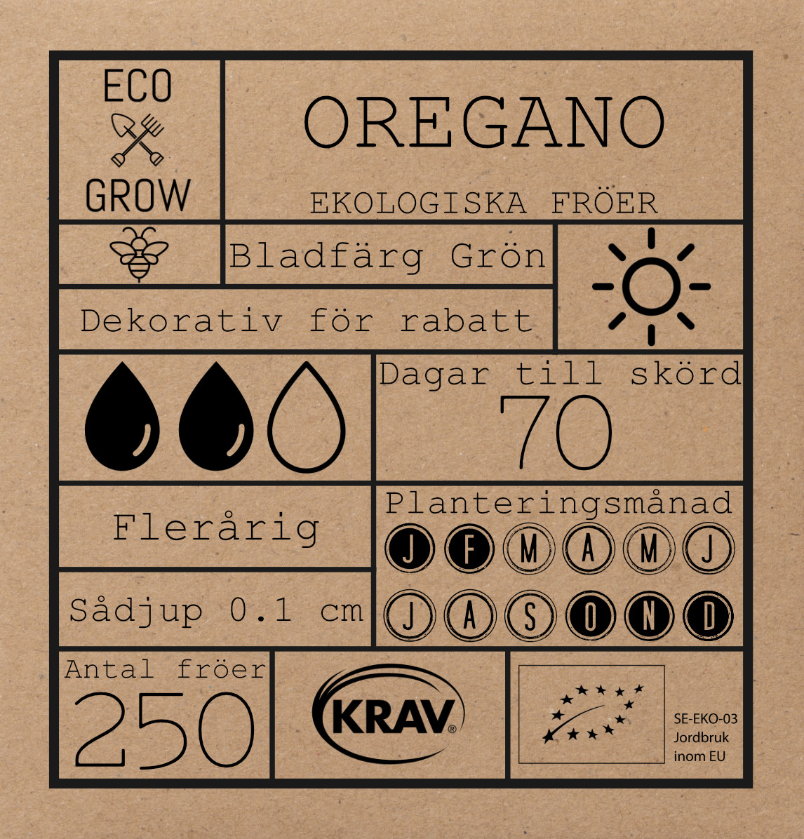Fröpåse Eco Grow Oregano Italian Origanum Vulgare