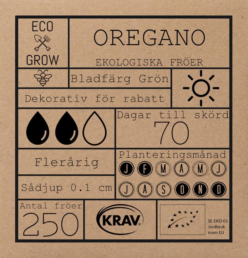 Fröpåse Eco Grow Oregano Italian Origanum Vulgare