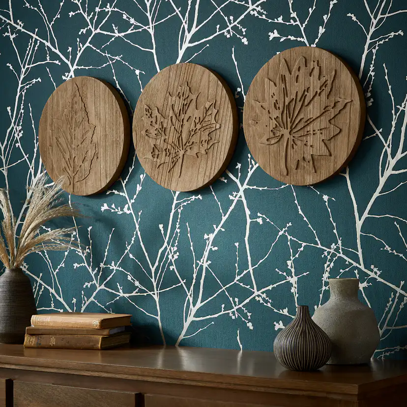 Tavla Art For The Home Wood Leaves Trio