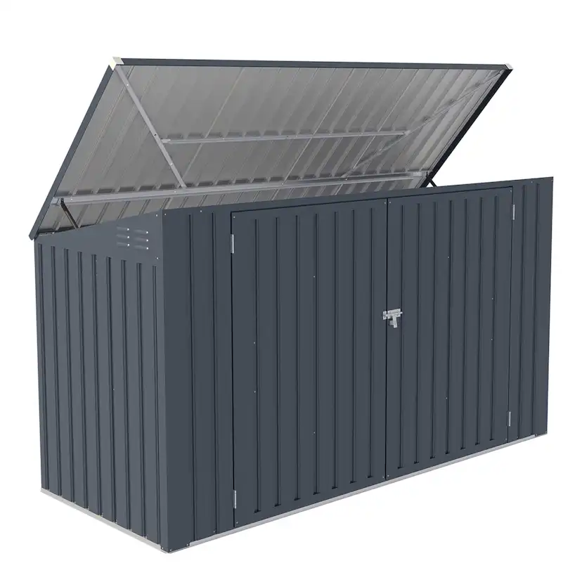 Soptunneskjul Fornorth Skjul med Tak för Sopkärl 237x101x131 cm