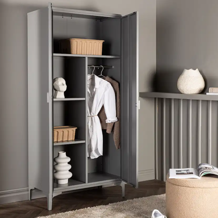 Piring Wardrobe - Light Grey Ljusgrå