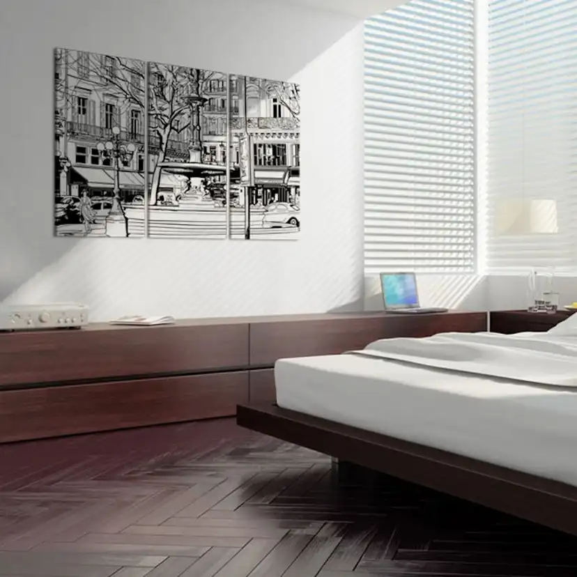 Tavla Arkiio Skiss Över Parisiskt Torg