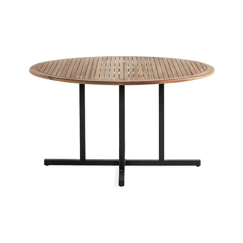 Utebord Comfort Garden Lines Runt 140 cm Akacia/Svart