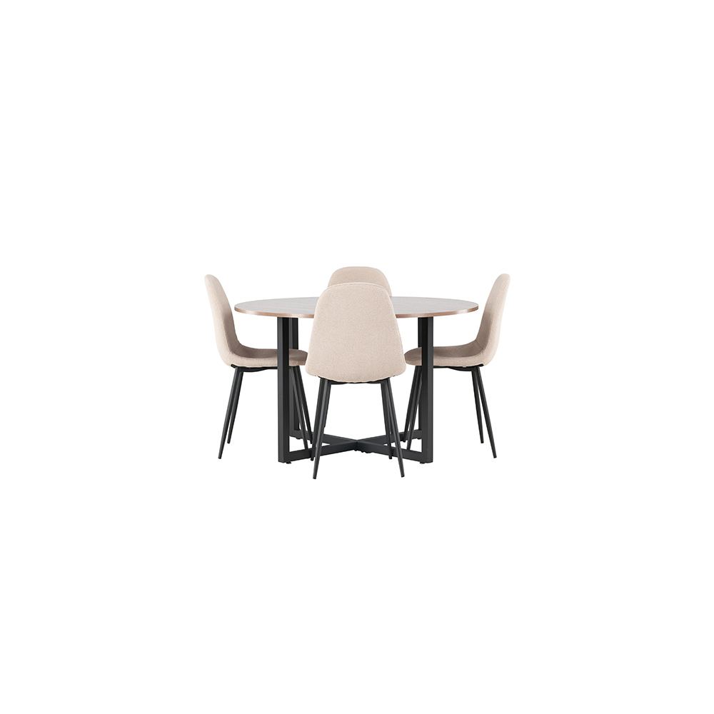 Matgrupp Venture Home Durango Ø120 cm med 4 st Polar stolar