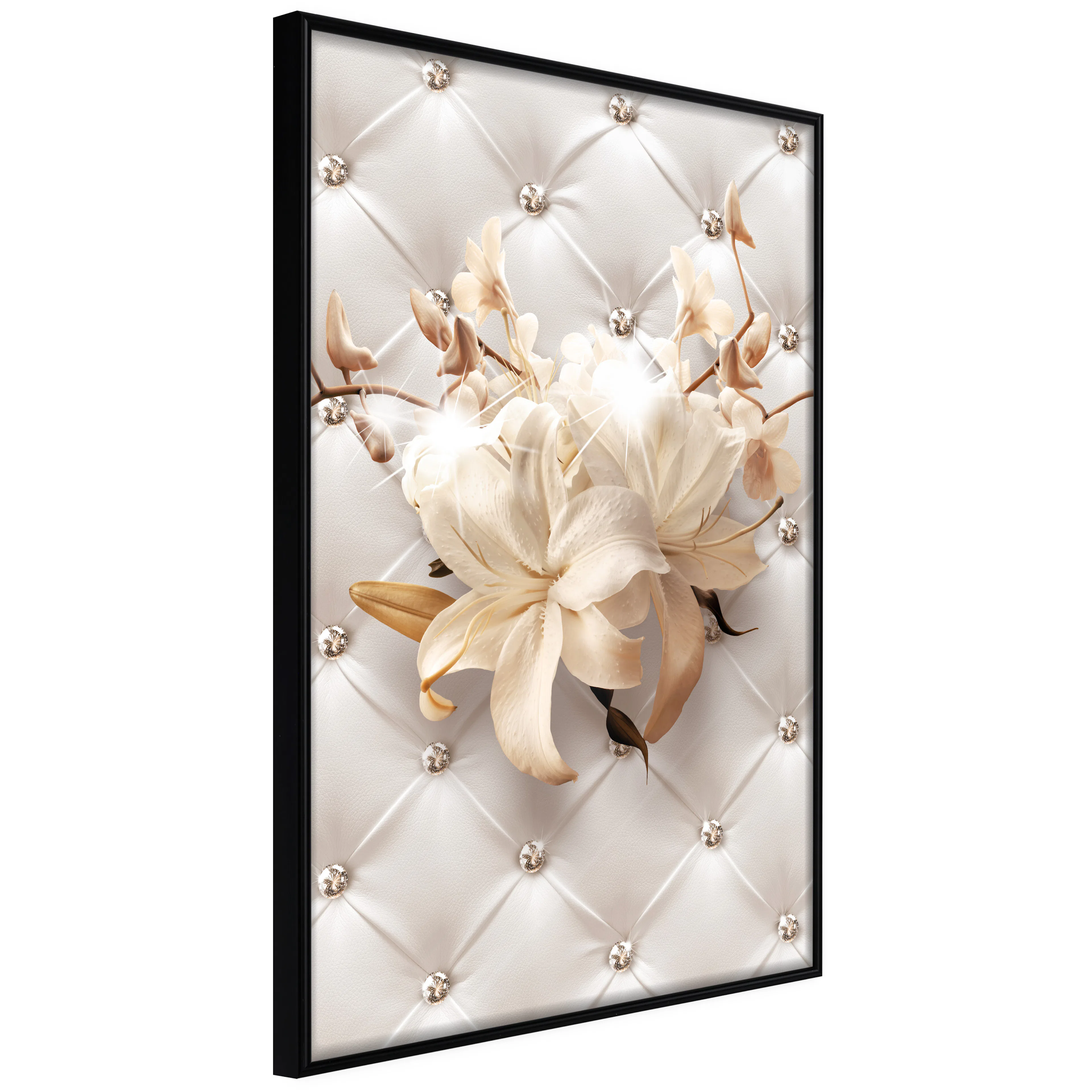 Affisch - Diamond Lilies [Poster] 40x60 Svart ram, 40x60 cm