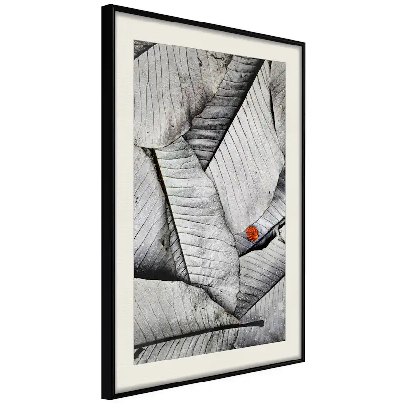 Poster Artgeist Affisch Black And White Leaves