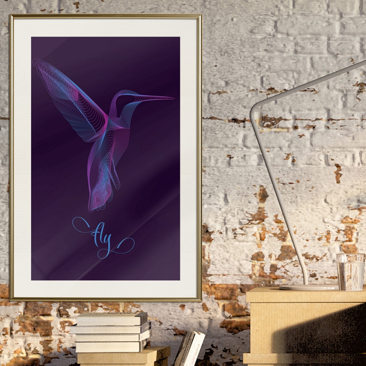 Poster Artgeist Affisch Purple Hummingbird