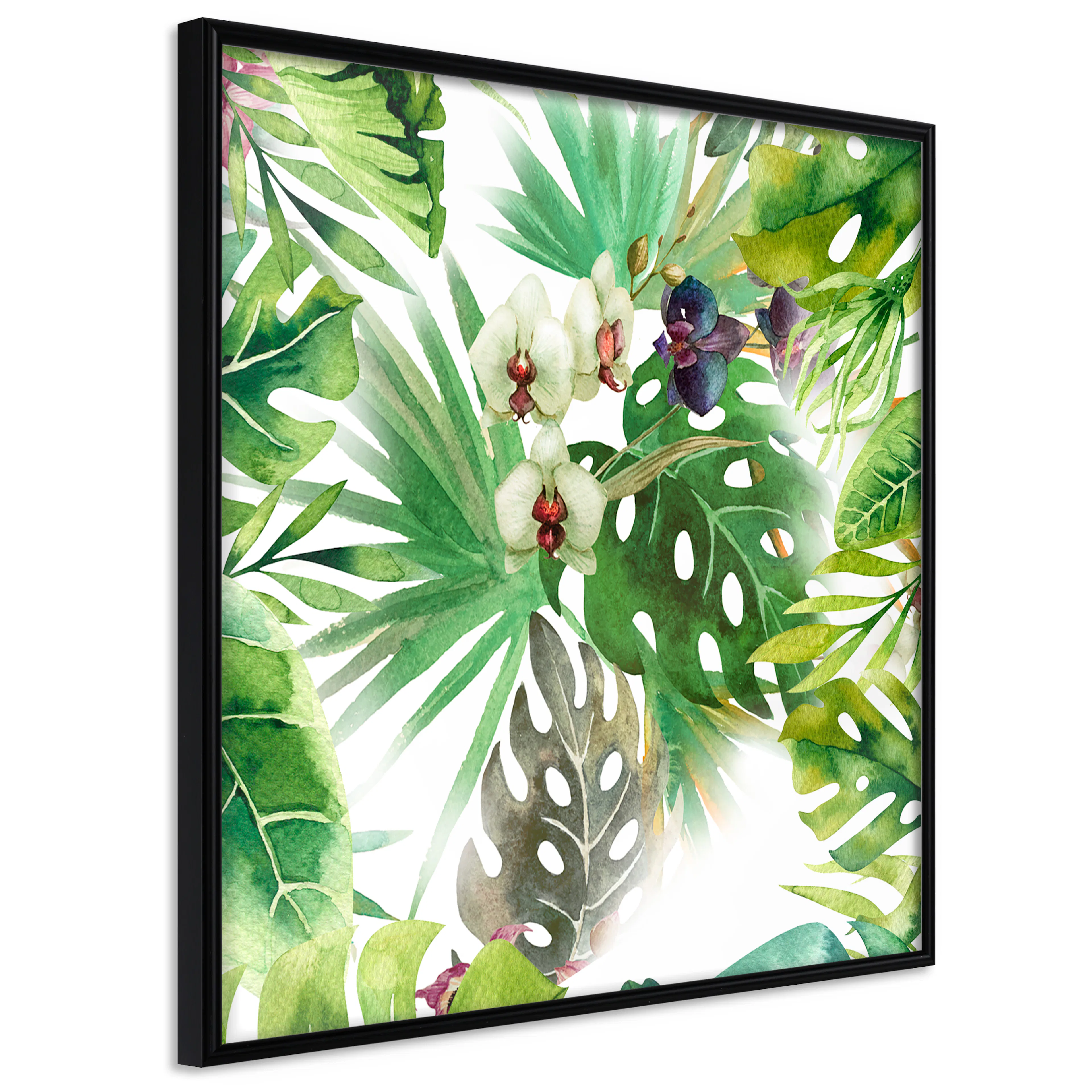 Affisch - Tropical Shadow (Square) [Poster] 20x20 Svart ram, 20x20 cm