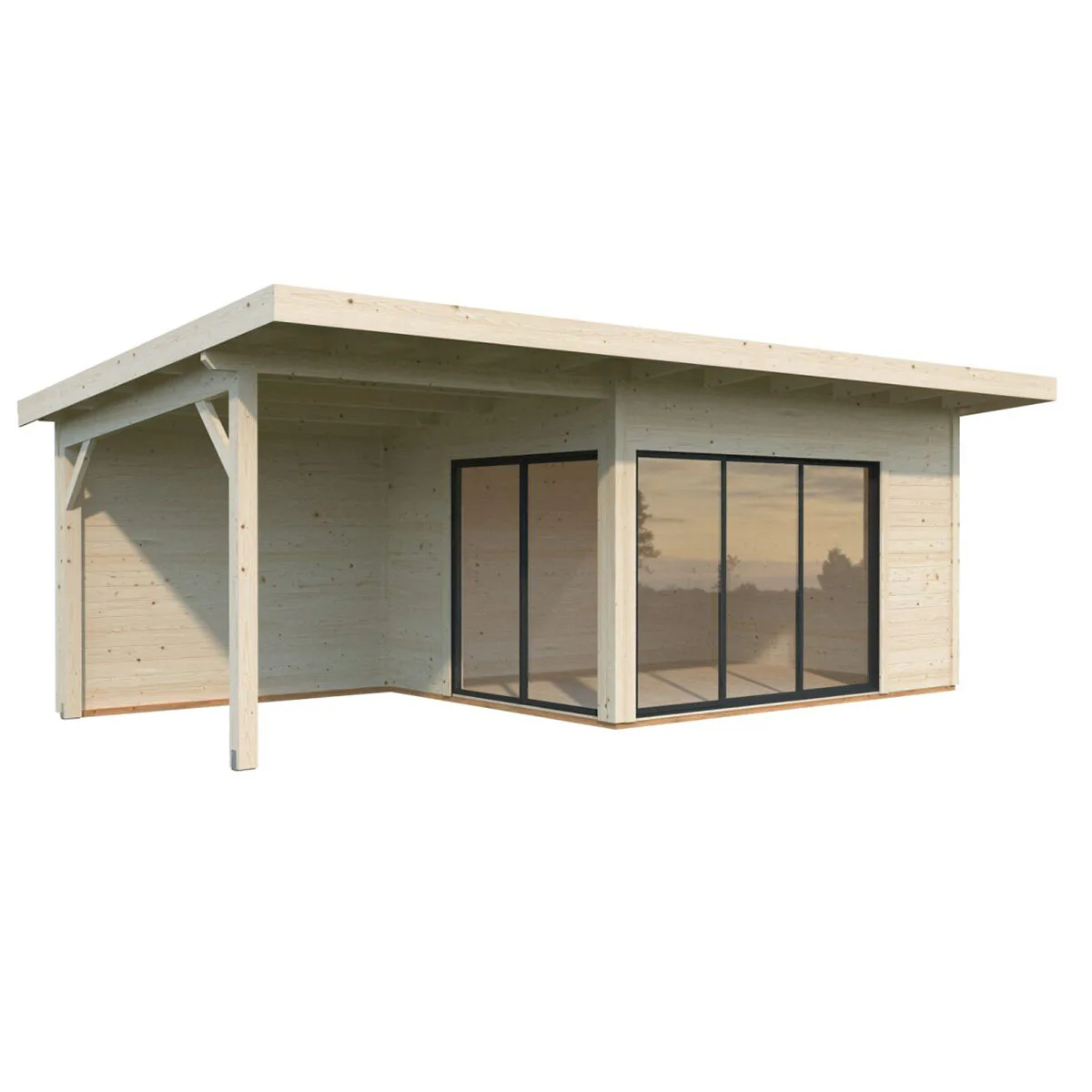 Andrea 11,2+7,9 m2 Slide Plus NO Obehandlad med Slide Pro 2-lagers glas