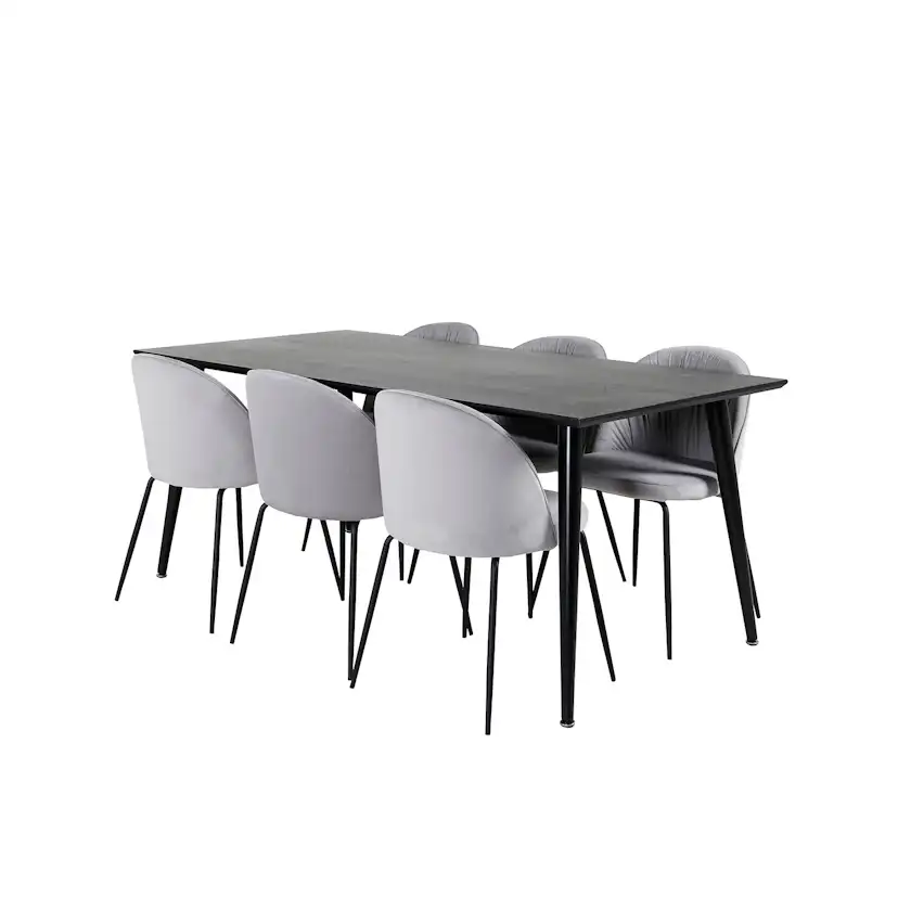 Matgrupp Venture Home Dipp med 6 Wrinkles stolar