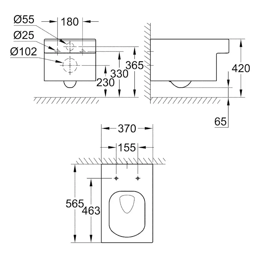 Vägghängd Toalettstol Grohe Cube Ceramic 39244 Komplett