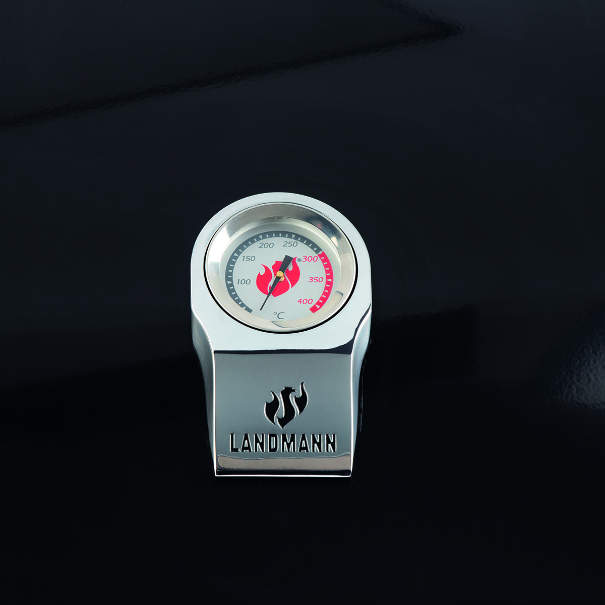 Elgrill Landmann 1192 Black 2023 med Gjutjärnsgaller med Inbyggd Termometer & Sidobord