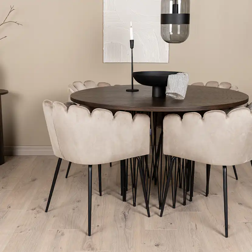 Matgrupp furniture/fashion Stone med 4 Limhamn Stolar Runt
