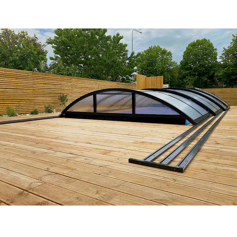 Pooltak Metalcraft 3x6m 4 mm Klar Solid PC Svart